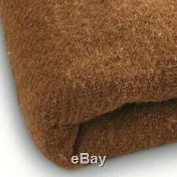 -100% Wool Blanket Italian Army Military Issue Surplus Brown Cover Collectible