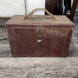 1940's ARTCRAFT Ammo Box US Army Military Surplus Red Ammunition Box
