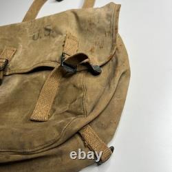 1943 Vintage U. S. Army Canvas Field Pack Bag Khaki Military Gear WWII Utility