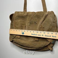 1943 Vintage U. S. Army Canvas Field Pack Bag Khaki Military Gear WWII Utility