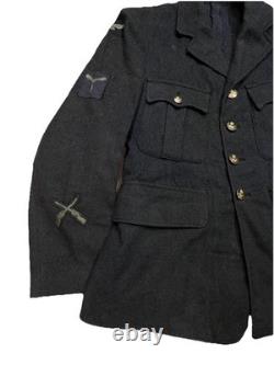 1948 RAF Jacket Vintage Wool Army Tunic Medium Blue Grey Military Surplus LN
