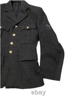 1948 RAF Jacket Vintage Wool Army Tunic Medium Blue Grey Military Surplus LN