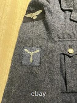 1948 RAF Jacket Vintage Wool Army Tunic Medium Blue Grey Military Surplus LN