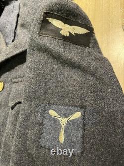 1948 RAF Jacket Vintage Wool Army Tunic Medium Blue Grey Military Surplus LN