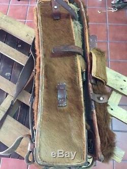 1950 Swiss Army Cowhide Leather Backpack Rucksack Military Vintage