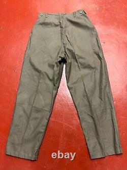 1950s 60s Swedish army fatigue pants wide baggy legs military surplus W30 Small