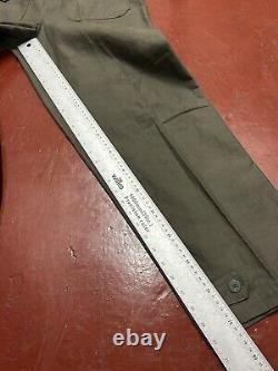 1950s 60s Swedish army fatigue pants wide baggy legs military surplus W30 Small