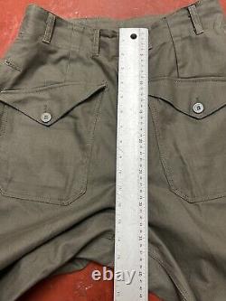 1950s 60s Swedish army fatigue pants wide baggy legs military surplus W30 Small