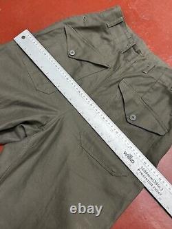 1950s 60s Swedish army fatigue pants wide baggy legs military surplus W30 Small