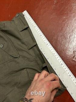 1950s 60s Swedish army fatigue pants wide baggy legs military surplus W30 Small