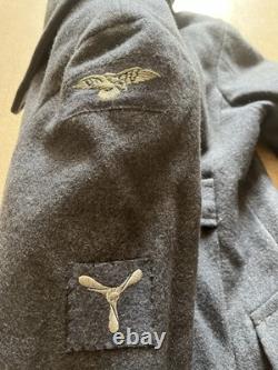 1951 RAF Greatcoat Vintage Wool Army Small Medium Blue Grey Military Surplus LN