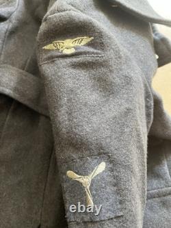 1951 RAF Greatcoat Vintage Wool Army Small Medium Blue Grey Military Surplus LN