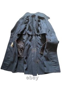 1951 RAF Greatcoat Vintage Wool Army Small Medium Blue Grey Military Surplus LN