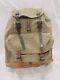 1953 Swiss Army Military Backpack Rucksack Vintage Salt & Pepper Leather Canvas