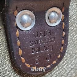 1960 Swiss Army Salt & Pepper Rucksack Canvas Leather J Ruch Bulach Backpack