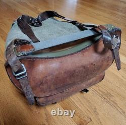 1960 Swiss Army Salt & Pepper Rucksack Canvas Leather J Ruch Bulach Backpack