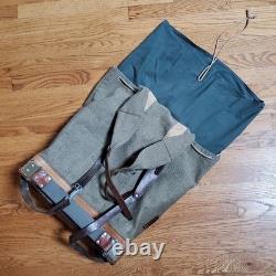1960 Swiss Army Salt & Pepper Rucksack Canvas Leather J Ruch Bulach Backpack