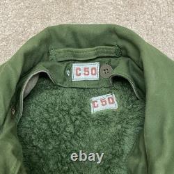 1960s Swedish Military M-59 Parka Jacket Men's C50 XL Fleece Liner Vintage Army
