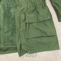 1960s Swedish Military M-59 Parka Jacket Men's C50 XL Fleece Liner Vintage Army