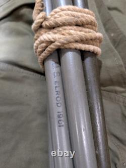 1960s US Army Military Issue Shelter Half Pup Tents With Stakes Poles