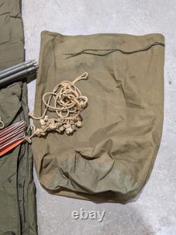 1960s US Army Military Issue Shelter Half Pup Tents With Stakes Poles