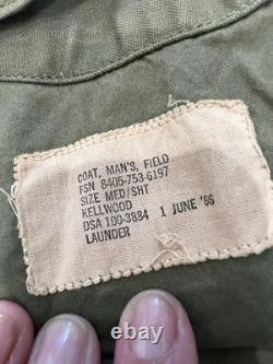 1966 Vietnam War M-65 Coat Size Medium US Army GI Field Jacket Military Surplus