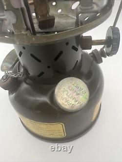 1966 Vintage US Army COLEMAN Military Lantern Quadrant Globe excellent shape