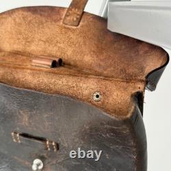 1970s Vintage Military Army European Ammo Pouch Leather Map Bag