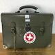 1974 Vintage Swiss Army Military Green Medical Case Bag Leather Original