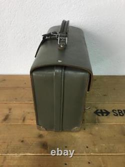 1974 Vintage Swiss Army Military Green Medical Case Bag Leather Original