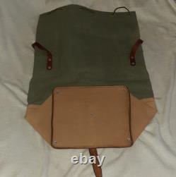 1975 Superb Swiss Army Military Sea bag backpack Canvas Leather Seesack Vintage