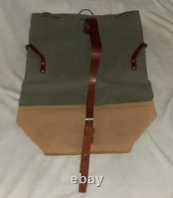1975 Superb Swiss Army Military Sea bag backpack Canvas Leather Seesack Vintage