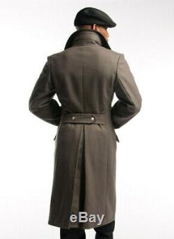 1980s Authentic Military Style Vintage East German Army Wool Overcoat
