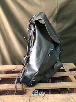 1986 Swiss Army Military Waterproof Leather Canvas Backpack Rucksack Vintage