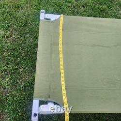 2 Army Military Cot Folding Metal Frame Camping Heavy Duty Vintage See Photos
