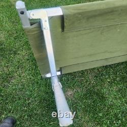 2 Army Military Cot Folding Metal Frame Camping Heavy Duty Vintage See Photos