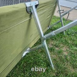 2 Army Military Cot Folding Metal Frame Camping Heavy Duty Vintage See Photos