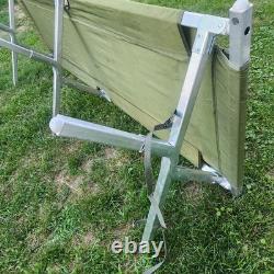 2 Army Military Cot Folding Metal Frame Camping Heavy Duty Vintage See Photos