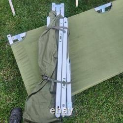 2 Army Military Cot Folding Metal Frame Camping Heavy Duty Vintage See Photos