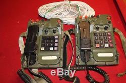 2 Army Military Surplus Field Phone Radio Telephone Ta-1042 A/u Handset Prc Wire