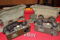 2 Lot Army Military Surplus Ta-43 Signal Corps Field Phone Radio Telephone