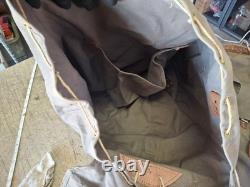 2 Qty. Vintage Swedish Army Military Canvas Leather Backpack Rucksack 3 Crown