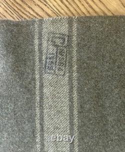 2 Vintage Army Military Bed Field Wool Blankets Olive Green
