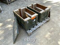 2x Ex Army Wooden Crate JOB LOT Military Wood Box Case Upcycle Rustic Coffee