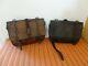 2x Vintage Swiss Army Military Big Saddle Leather Bag Ch Rarity Motorcycle Ww2