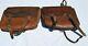 2x Vintage Swiss Army Style Military Bag Saddle Leather Bag Rarity Motorcycle