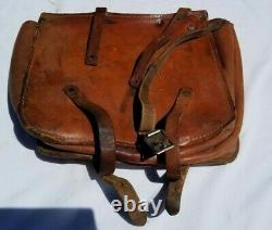 2x Vintage Swiss Army Style Military Bag Saddle Leather Bag Rarity Motorcycle