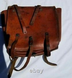 2x Vintage Swiss Army Style Military Bag Saddle Leather Bag Rarity Motorcycle