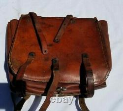 2x Vintage Swiss Army Style Military Bag Saddle Leather Bag Rarity Motorcycle