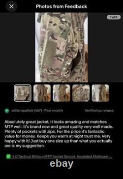 4.0 Tactical Military MTP Jacket Smock Insulated Multicam-WARM/ARMY/Tactical